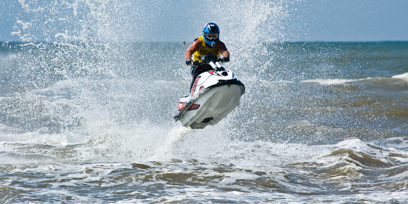 extreme jet-ski watersports with big waves