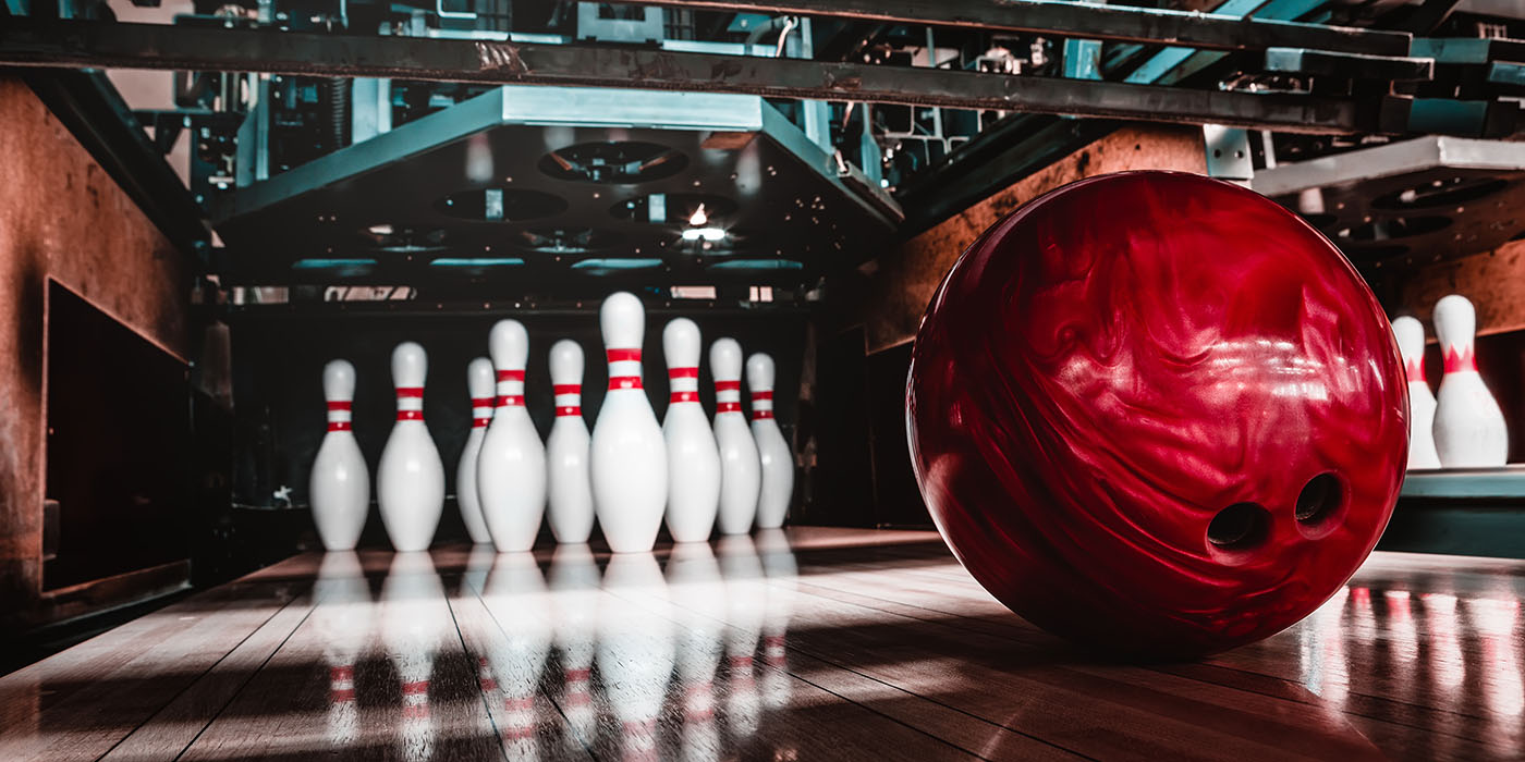 bowling ball and pins